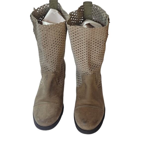 Sorel Major Pull On Tan Leather Boots Women's Size 8 - Picture 5 of 12